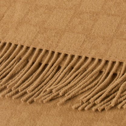 Square Cross Scarf Wool Scarf Camel