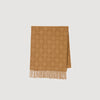 Square Cross Scarf Wool Scarf Camel