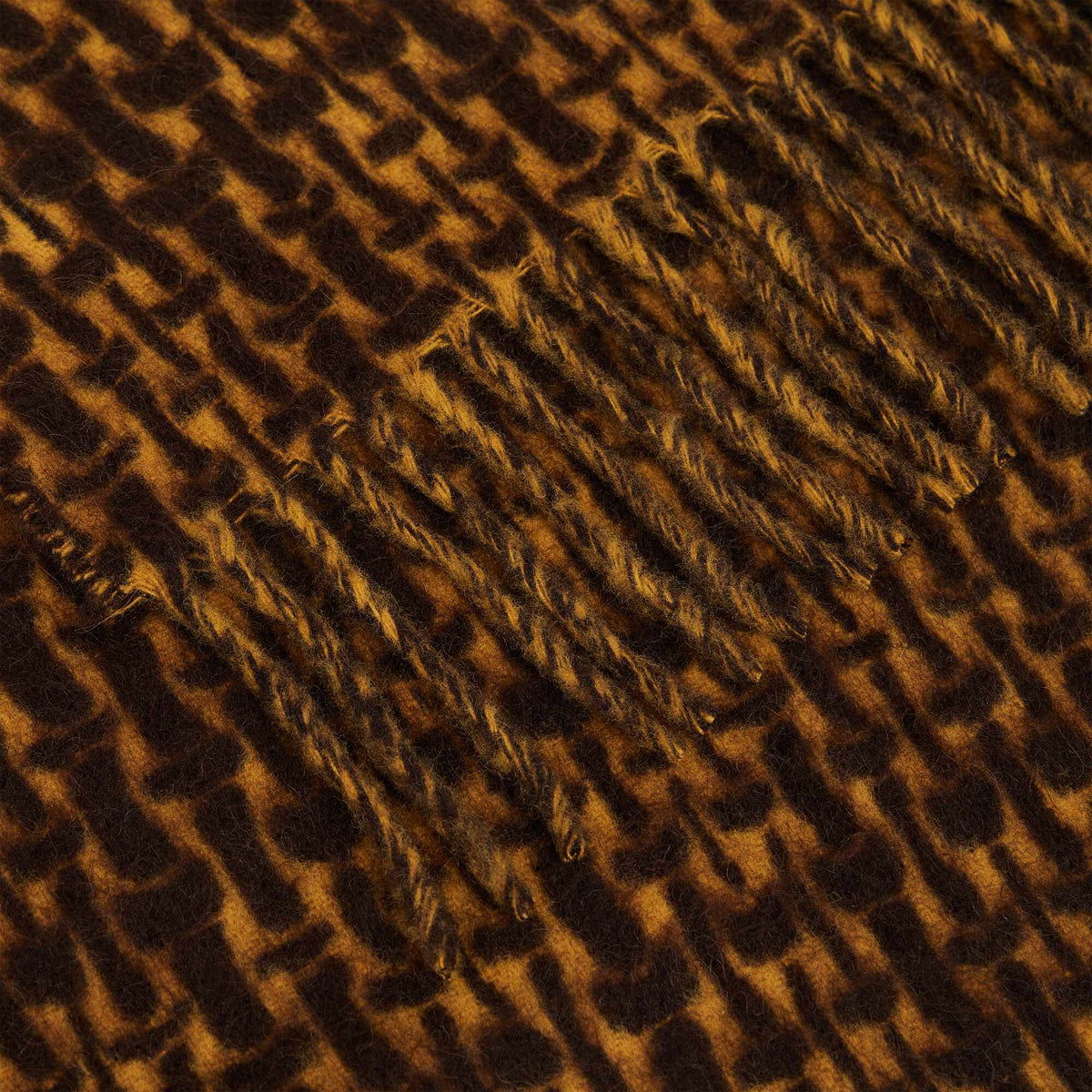 Thread Scarf Fringed wool scarf Mustard