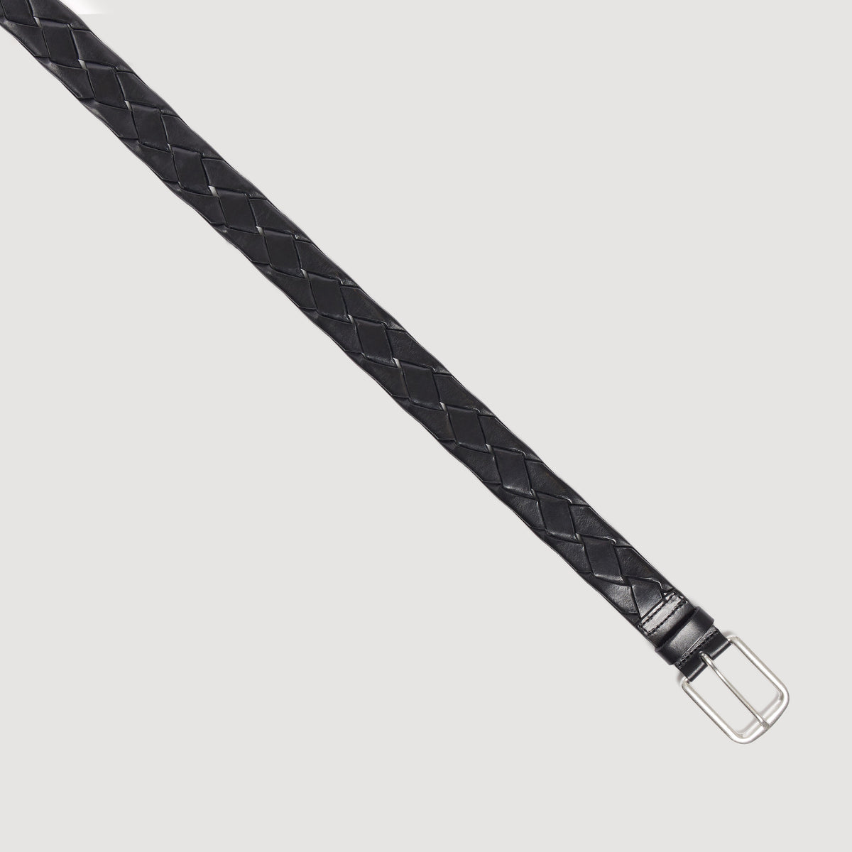 Large Woven Belt Braided veg-tanned leather belt Black