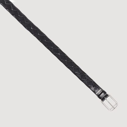 Large Woven Belt Braided veg-tanned leather belt Black