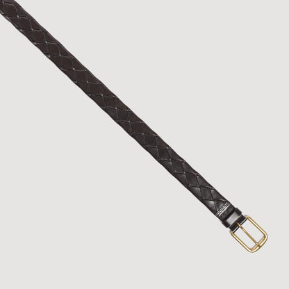 Large Woven Belt Braided veg-tanned leather belt Chocolate