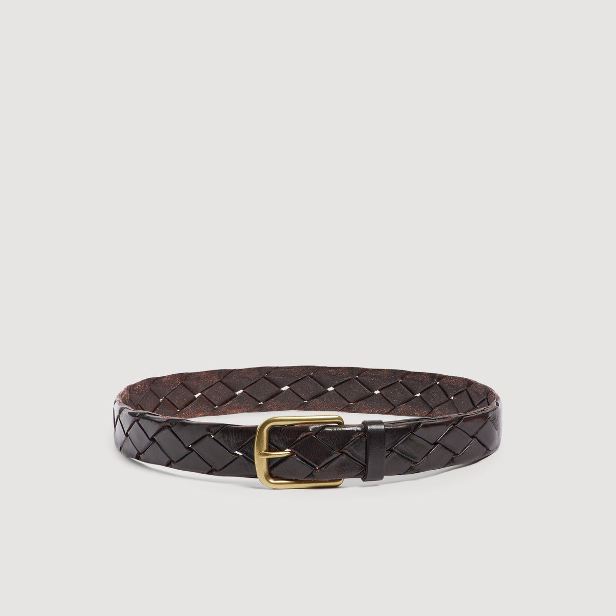 Large Woven Belt Braided veg-tanned leather belt Chocolate