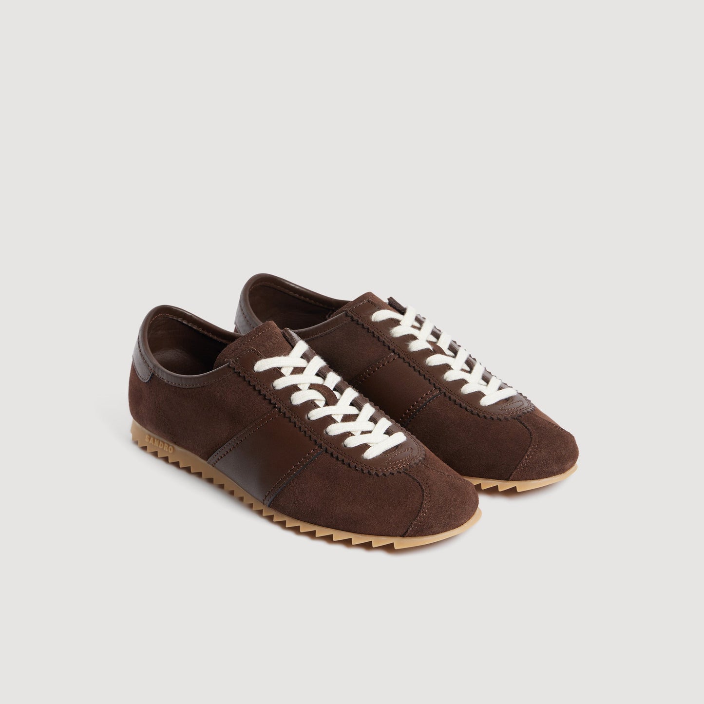 Soft Runner Low-top leather and suede trainers Chocolate