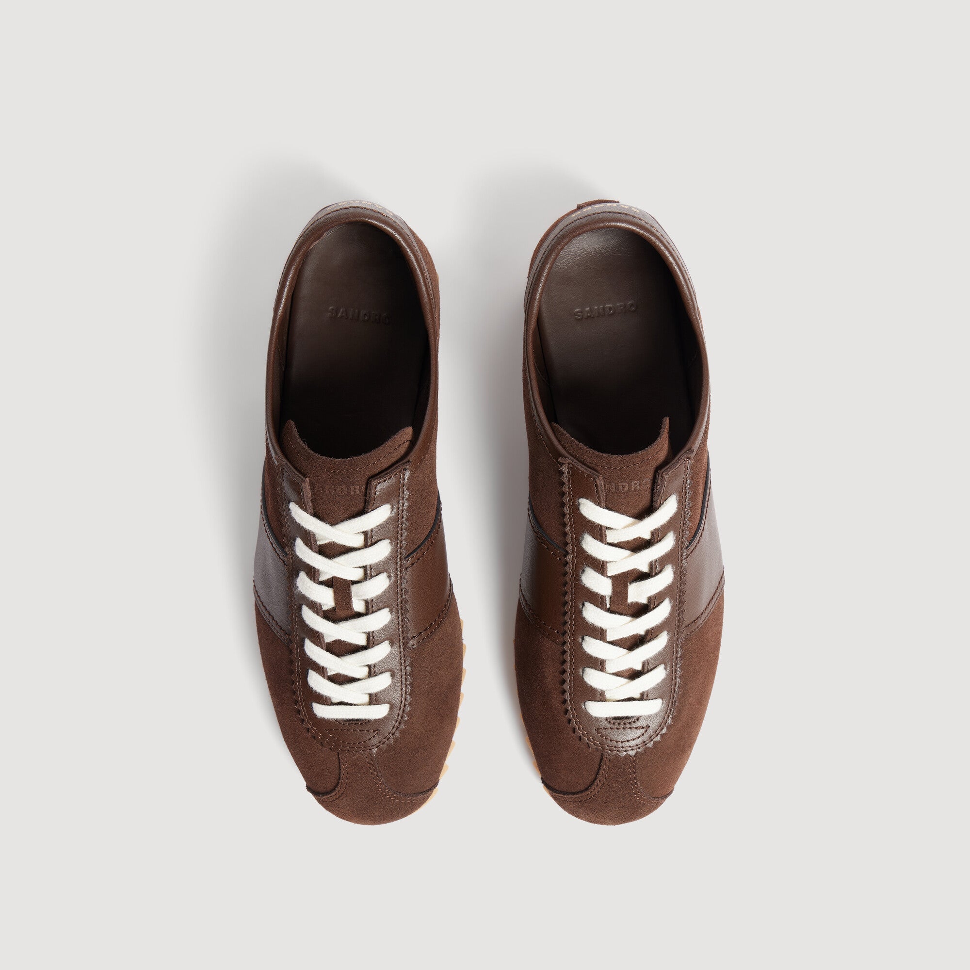 Soft Runner Low-top leather and suede trainers Chocolate
