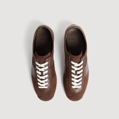 Soft Runner Low-top leather and suede trainers Chocolate