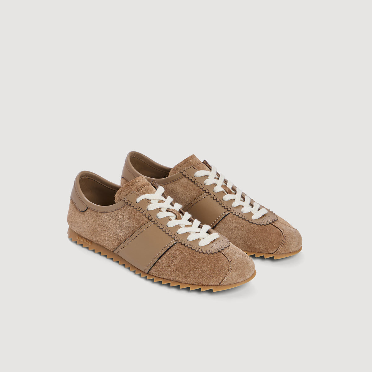 Soft Runner Low-top leather and suede trainers Cappucino