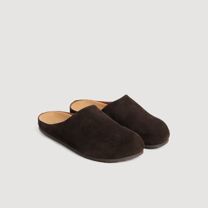 Sabot Suede Split leather mules Chocolate