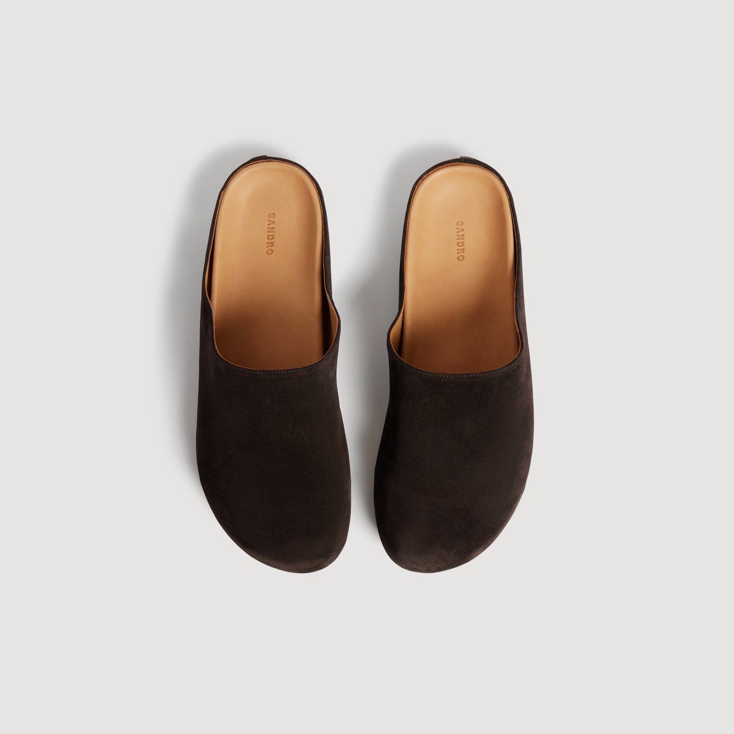 Sabot Suede Split leather mules Chocolate