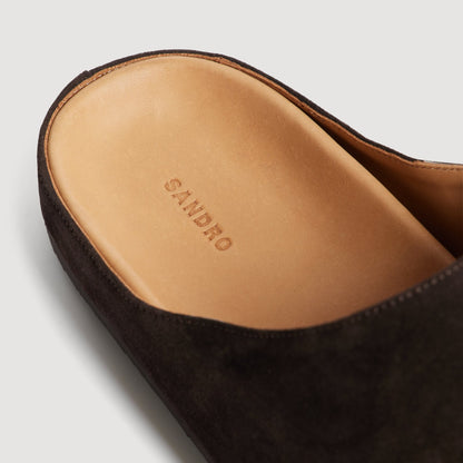 Sabot Suede Split leather mules Chocolate