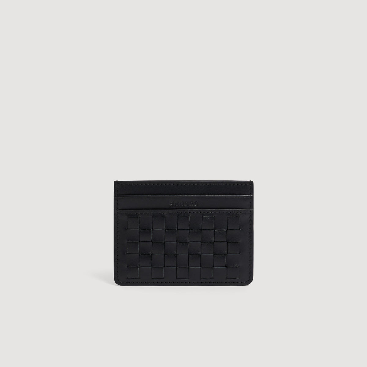 Holder Woven Braided leather card holder Black
