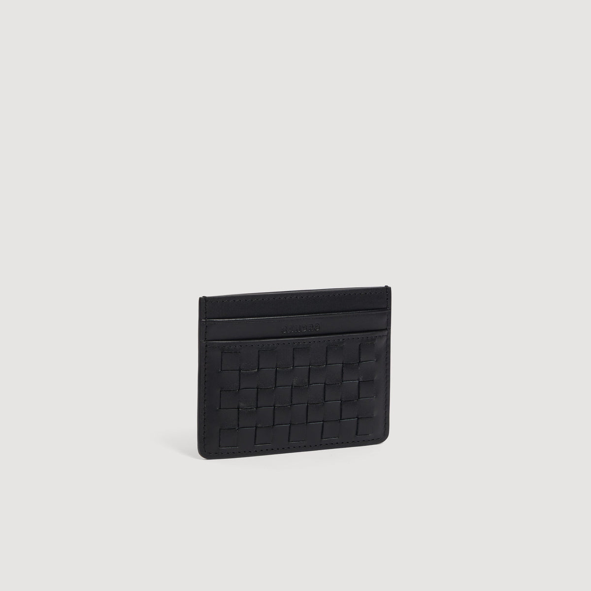 Holder Woven Braided leather card holder Black