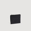 Zipper Woven Woven leather zip card holder Black