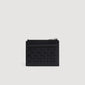 Zipper Woven Woven leather zip card holder Black