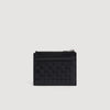 Zipper Woven Woven leather zip card holder Black