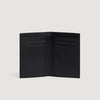 Folded Woven Braided leather card holder Black