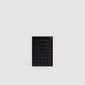 Folded Woven Braided leather card holder Black