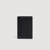 Folded Woven Braided leather card holder Black