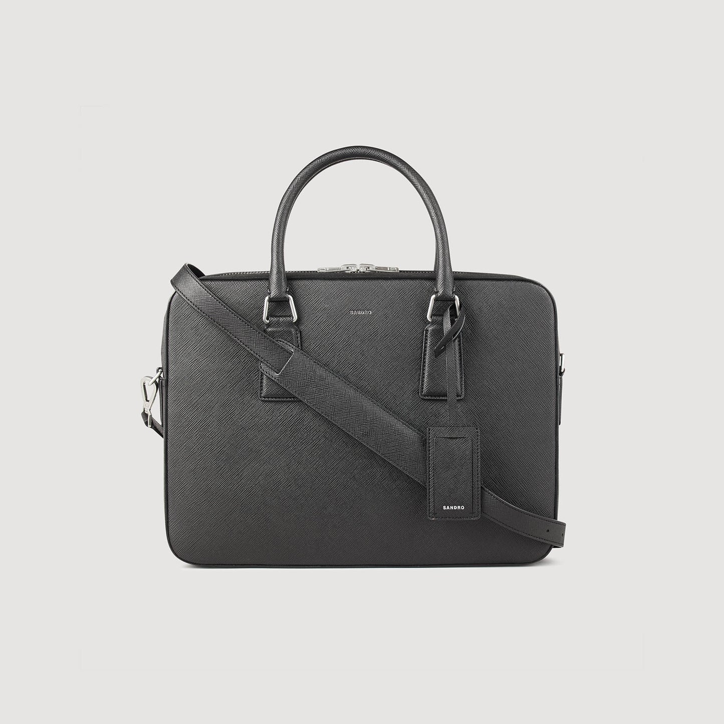 Downtown Large Update Briefcase In Certified Leather Black