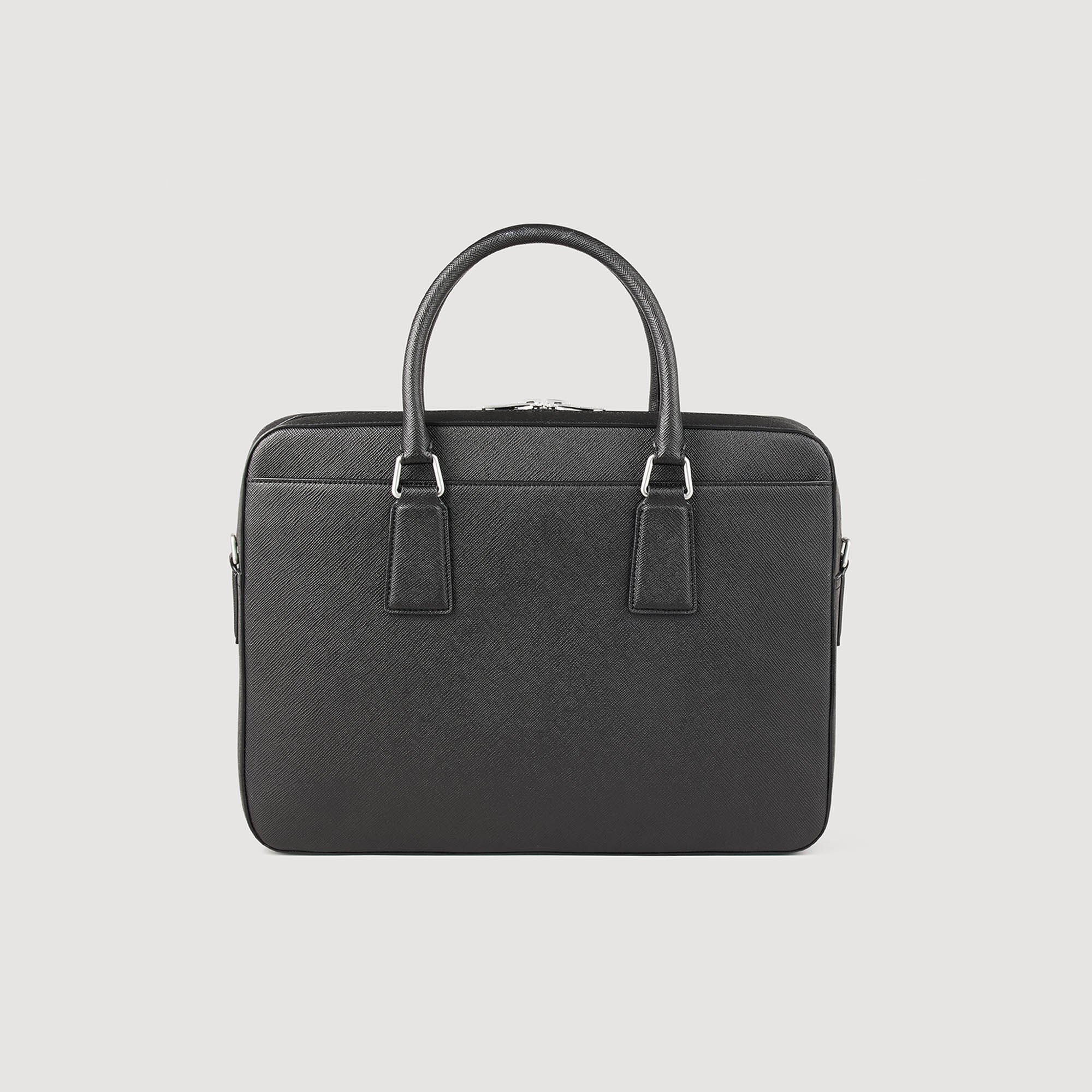 Downtown Large Update Briefcase In Certified Leather Black