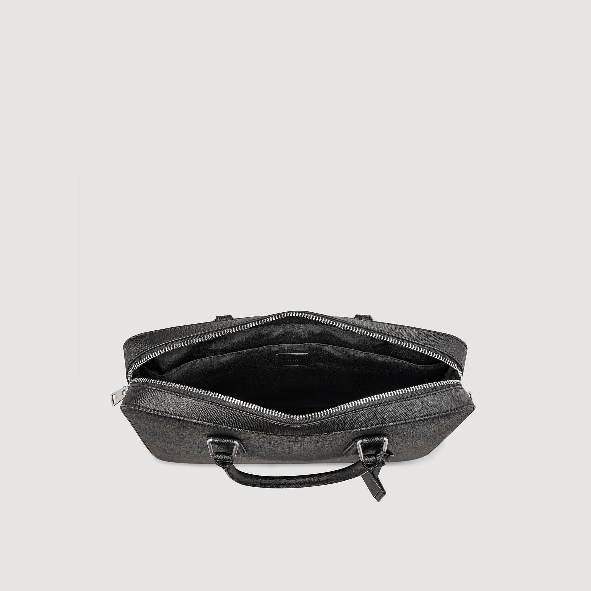 Downtown Large Update Briefcase In Certified Leather Black