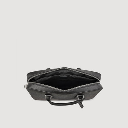 Downtown Large Update Briefcase In Certified Leather Black