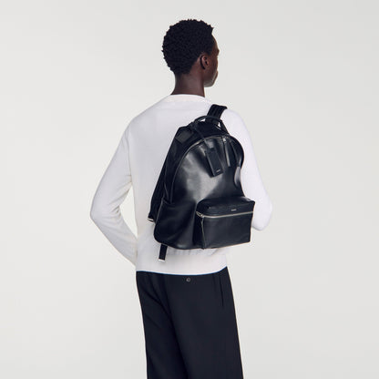 Backpack Regrain Reconstituted leather rucksack Black