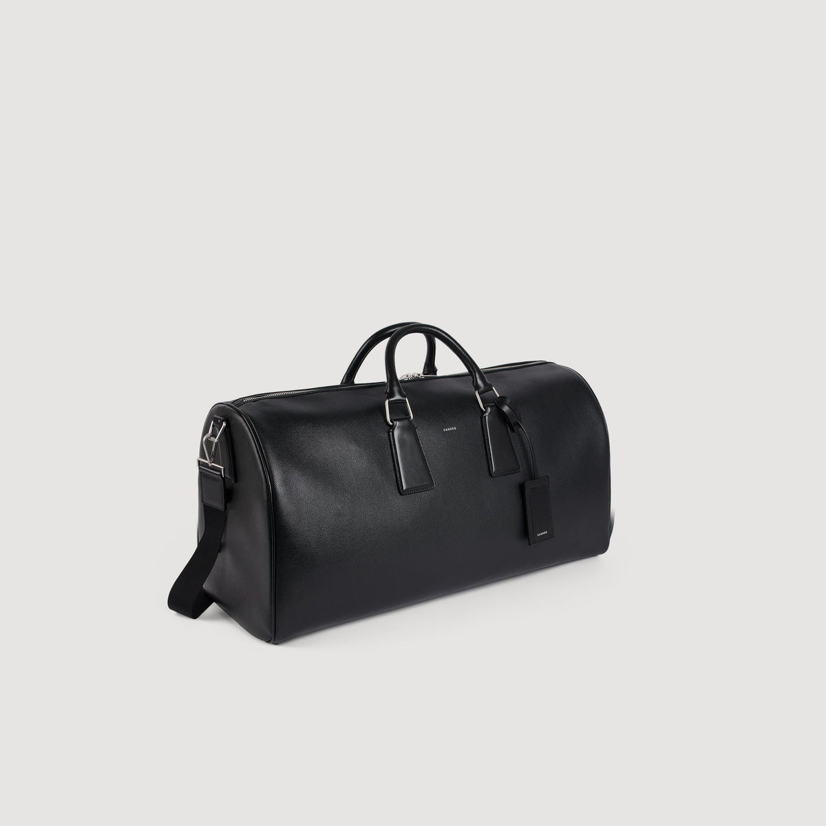 Weekender Regrain Grained leather weekend bag Black