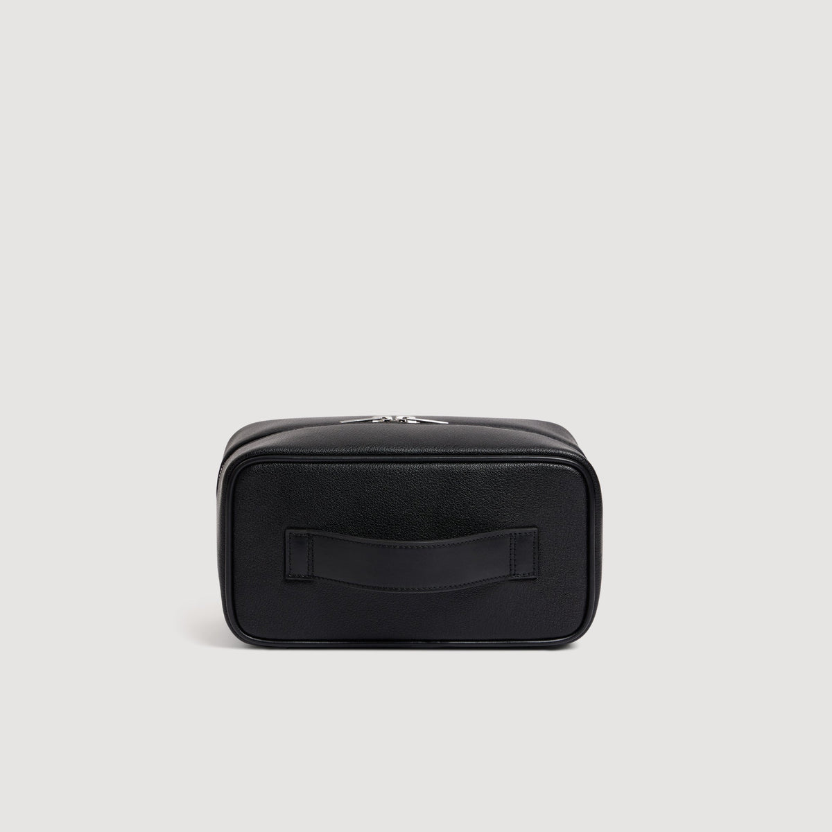 Wash Regrain Leather toilet bag Black