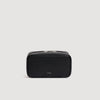 Wash Regrain Leather toilet bag Black