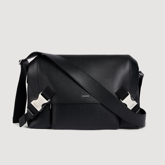 Satchel Small Small reconstituted leather bag Black
