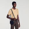 Minibag Hook Woven Small Saffiano leather bag Black