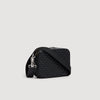 Minibag Hook Woven Small Saffiano leather bag Black