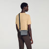 Minibag Hook Woven Small Saffiano leather bag Black