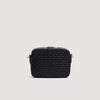 Minibag Hook Woven Small Saffiano leather bag Black