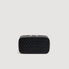Washbag Woven Woven leather toilet bag Black