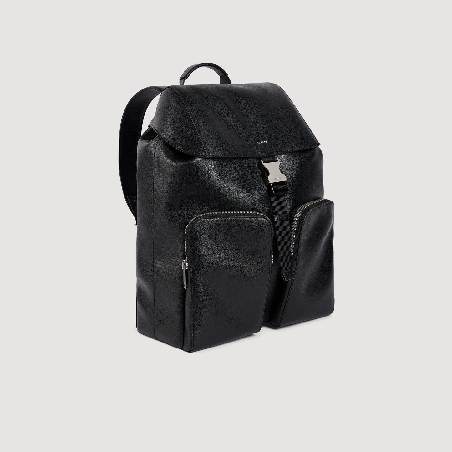 Pocket Backpack Reconstituted leather rucksack Black