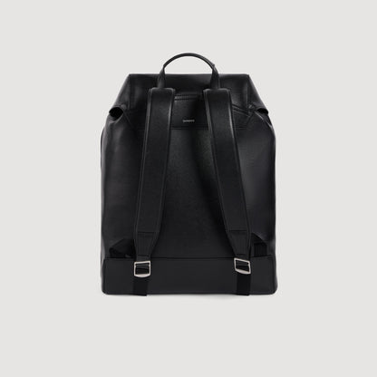 Pocket Backpack Reconstituted leather rucksack Black