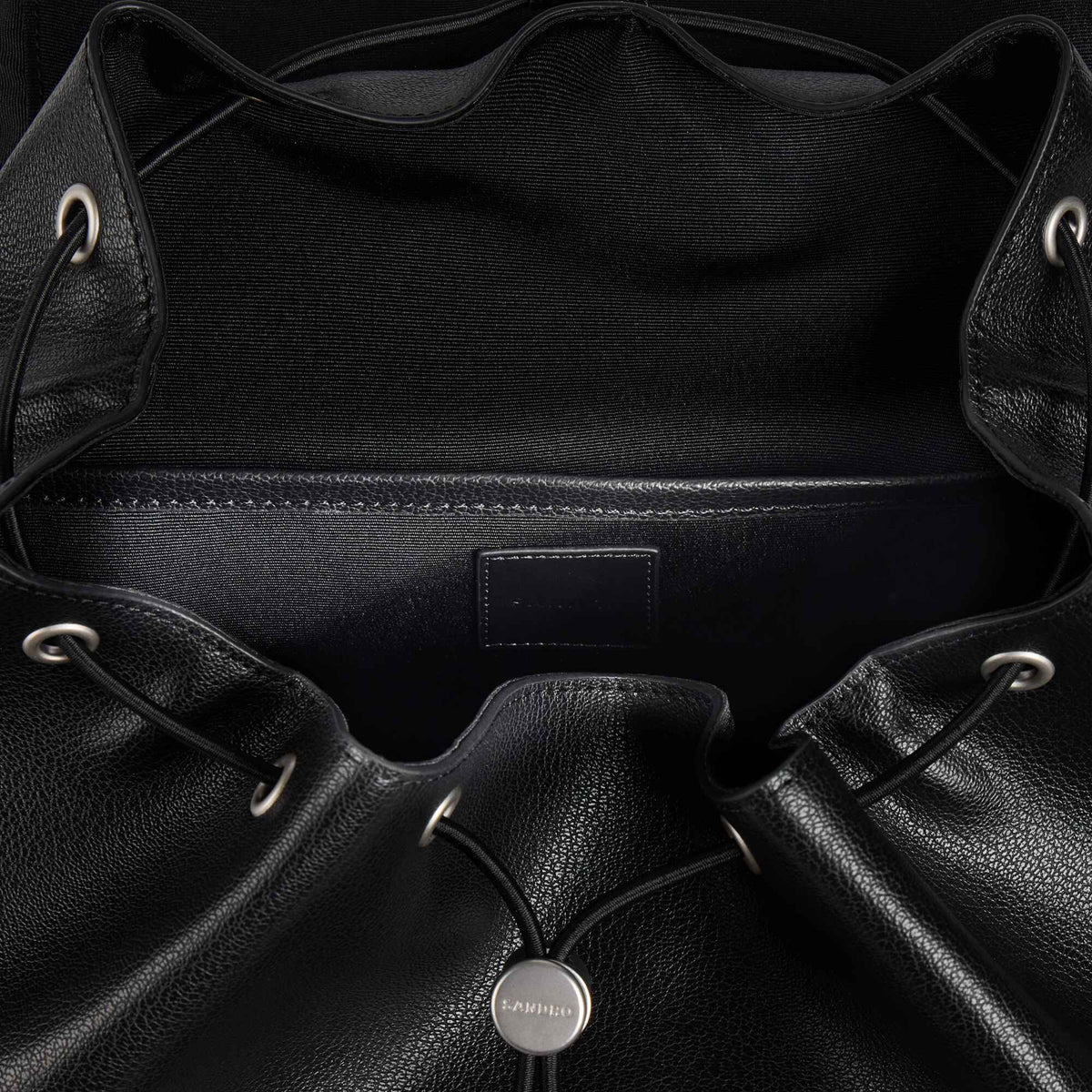 Pocket Backpack Reconstituted leather rucksack Black