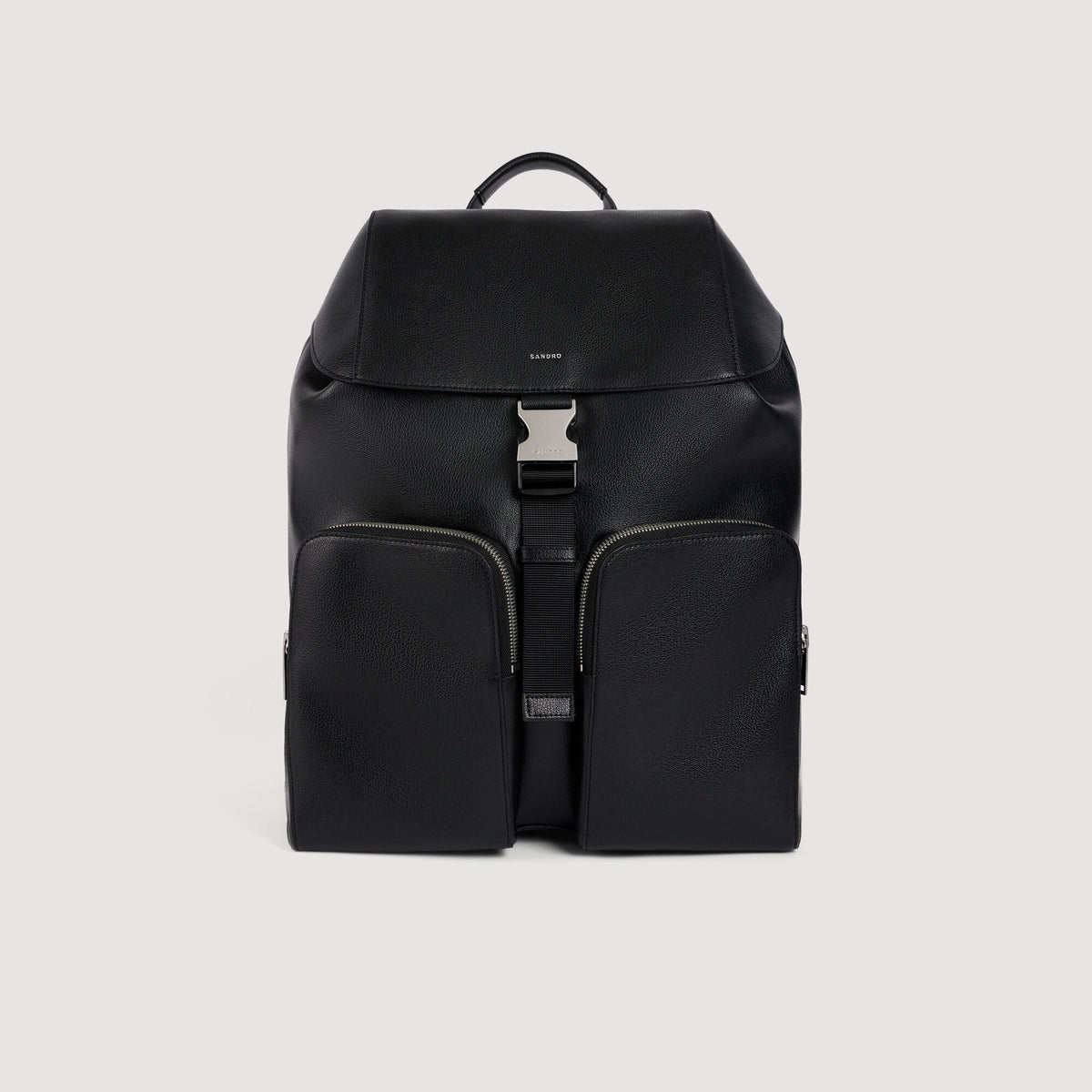 Pocket Backpack Reconstituted leather rucksack Black