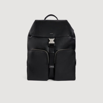 Pocket Backpack Reconstituted leather rucksack Black