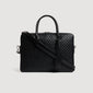 Downtown Woven Soft Woven leather briefcase Black