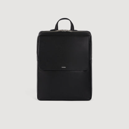 Backpack Vertical Regrain Reconstituted leather rucksack Black