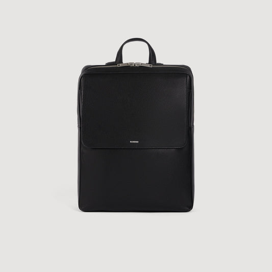 Backpack Vertical Regrain Reconstituted leather rucksack Black