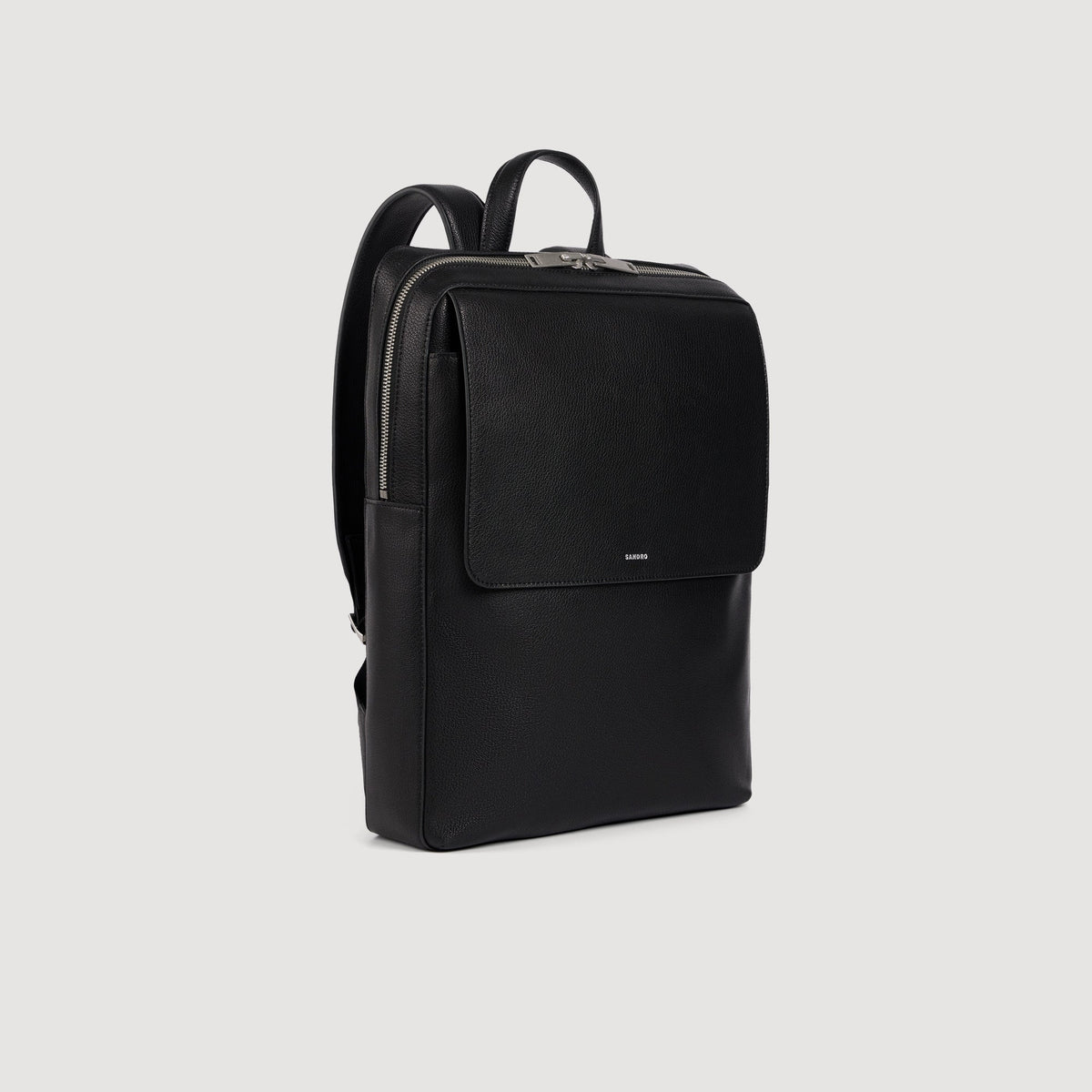 Backpack Vertical Regrain Reconstituted leather rucksack Black