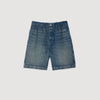 Denim Short Logo Elasticated Denim Shorts Blue Vintage - Denim