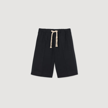 Rope Short Elasticated Waist Cotton Shorts Navy Blue