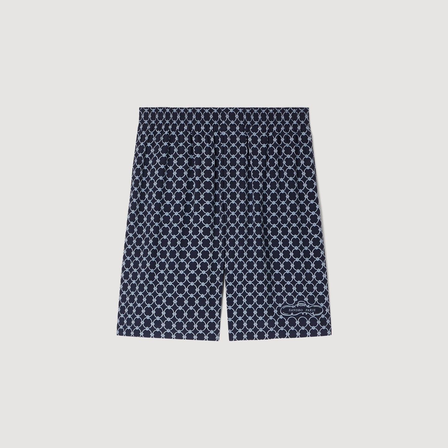 Catena Short Link Print Floaty Shorts Navy Blue