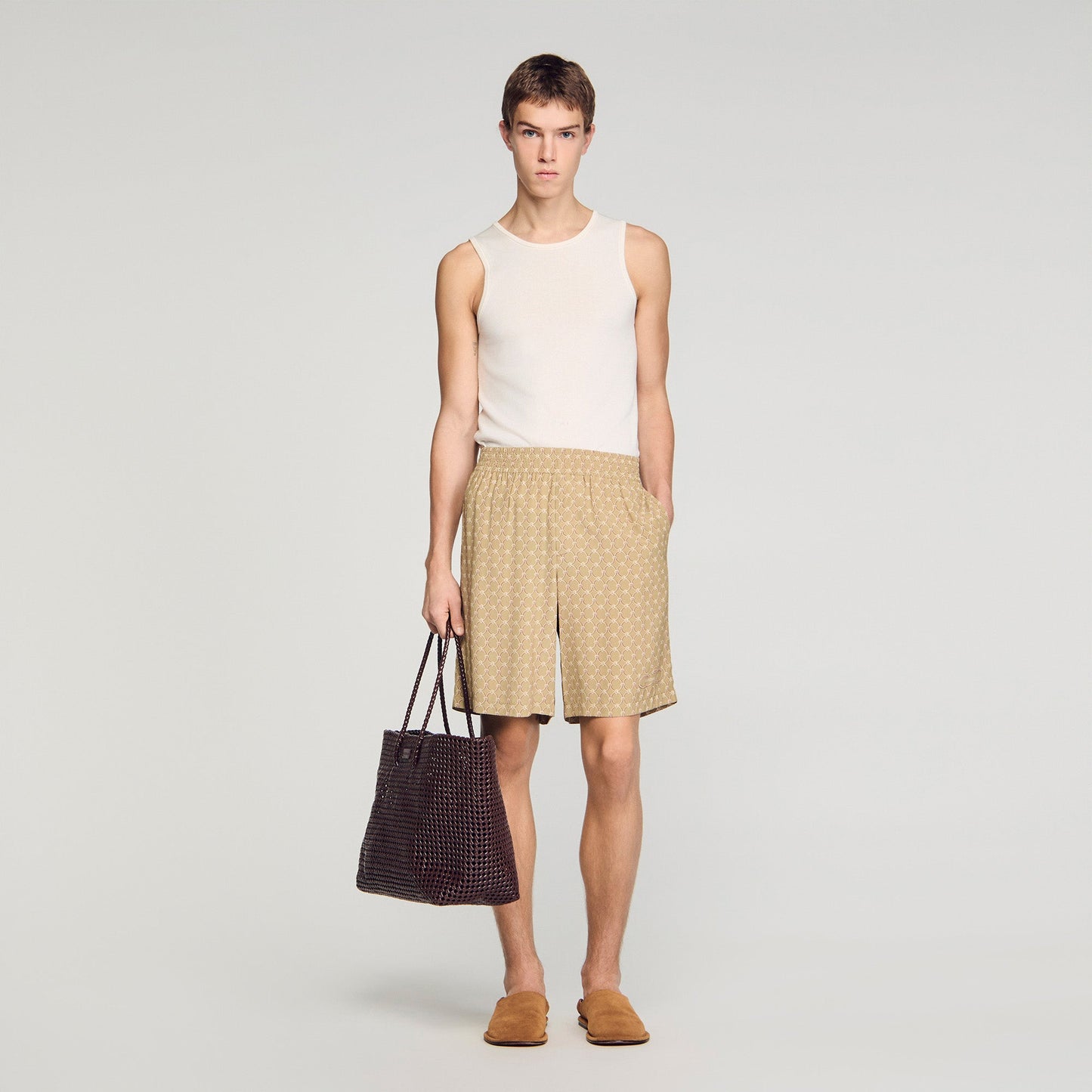 Catena Short Link Print Floaty Shorts Havane
