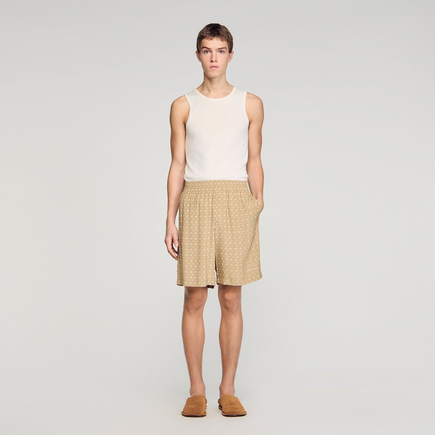 Catena Short Link Print Floaty Shorts Havane